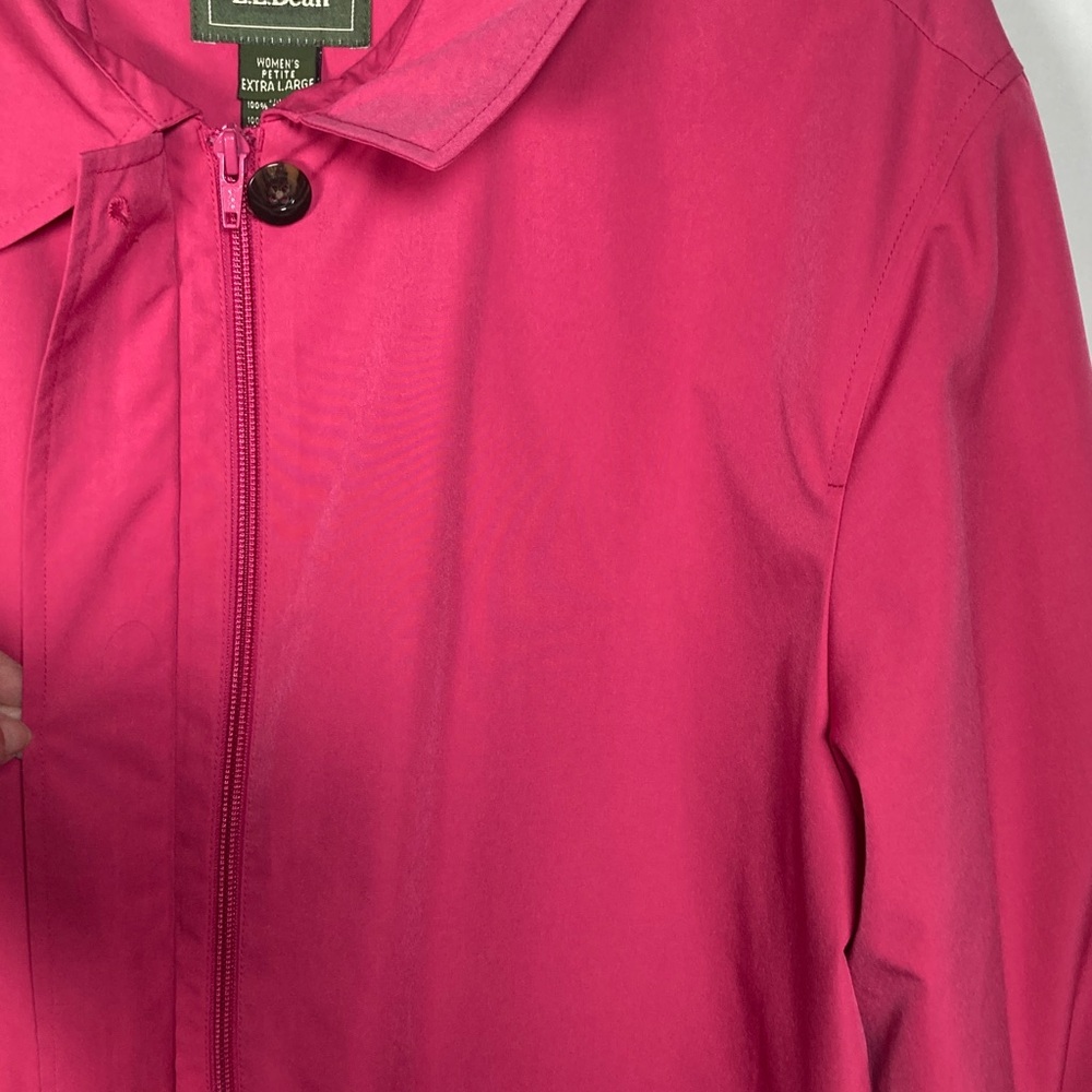 L.L. Bean Women's Fuchsia Water Repellant Trench Coat VN 03790 Sz XLP - Picture 10 of 15